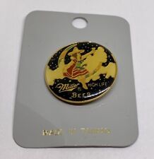 Vtg Miller High Life Beer The Girl In The Crescent Moon Lapel Pin (188) picture
