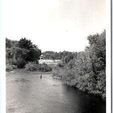 c1930s Port Sydney Huntsville Ontario RPPC Muskoka River Fishing Real Photo A137 picture