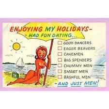 Postcard Enjoying My Holidays Had Fun Dating Comic Humorous picture