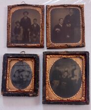 Lot of 4 Antique Photographs in small Picture Frames. Old Photography picture