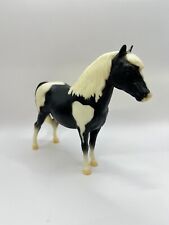 Vintage 60s 70s Breyer Horse Model Shetland Pony Glossy Black/White Pinto #21 picture