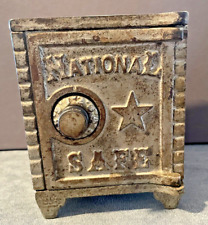 Antique Cast Iron National Safe Combo Star bank--2766.23 picture