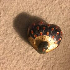 Vintage Superb Cute Peacock Bird Wheat Straw Crafted Jewelry Trinket Box 2.75