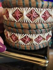 Native American Quillbox Made With Birchbark Sweetgrass And Porcupine Quills picture