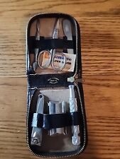 Vintage  Leather Travel Grooming Case w/Gillette Razor picture