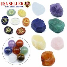 7 Chakra Stones Chunk Set With Healing Guide Raw Chakra Healing Crystals W/bag picture