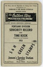 Southern Pacific Railroad Portland Oregon 1951 seniority record/time book unused picture