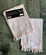 NEW (2) Vintage CANNON Pink All Cotton KITCHEN TOWELS Deadstock NOS picture
