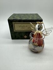 Vtg Russ Berrie Angels of Love Glass Ornament Angel Holding Cymbals 4 inch W/box picture