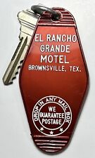 Vintage 1960s EL RANCHO GRANDE MOTEL Hotel Room Key Fob #111 Brownsville, Texas picture