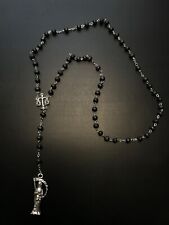 Santa Muerte Rosary / Black wood beads/ Rose scented /Handmade /  picture