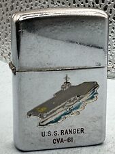 Vintage 1958 USS Ranger CV 61  High Polish Chrome Zippo Lighter Vietnam picture