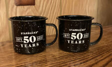Starbucks 50 Years Small Mini Black Tin Metal Espresso Mug Lot Collectible RARE picture
