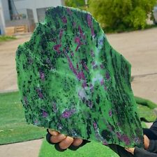 3.53LB Natural green Ruby zoisite (anylite) slice crystal slab sample Healing picture