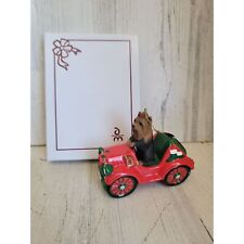 Danbury Mint Yorkshire Terrier dog puppy red car ornament Xmas picture