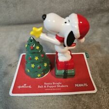 Hallmark Peanuts Snoopy Santa & Christmas Tree Salt & Pepper Shakers/NEW picture