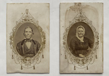 1860’s CDV w/Tax Stamps Lady Bonnet & Man Suit picture