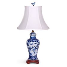 22″ BLUE AND WHITE TEMPLE JAR LAMP picture