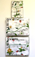New Vtg Utica Fine Arts STRAWBERRY PATCH 3 Pc Full Sheet Set - Flat Fitted Cases picture