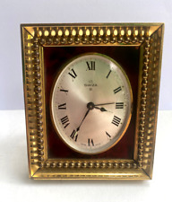 Antique Mechanical Brass Swiza 8 Desk Watch Alarm Clock Swiss Made picture