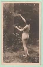 Original French real photo postcard naturist risqué erotic nude 1910 RPPC #604 picture
