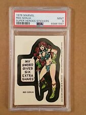 PSA 9 Red Sonja 1976 Sticker Card Marvel Super Heroes Topps Graded  MINT picture