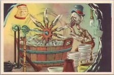 c1950s DOREMIAS DAS Dutch Fairy Tale Story Postcard #10 - Washing Dishes UNUSED picture