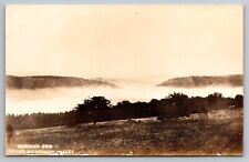 Morning Fog in the Westfield Valley. Mass Real Photo Postcard RPPC picture