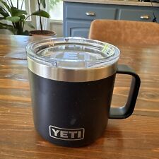 Black YETI Mug Cup Rambler 14 oz Stackable Vacuum Insulated Stainless Steel Lid picture