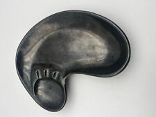 Vintage Palo Verde Pottery Black Pearlescent 3 Slot Ashtray Kidney Bean Style picture