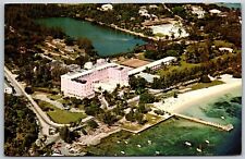 Vtg Nassau Bahamas The Montagu Beach Hotel 1960s Aerial View Postcard picture