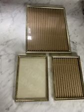 Brass Picture Frame Ornate Stamped Steel Photo 5x7 8x10 Vintage Lot picture