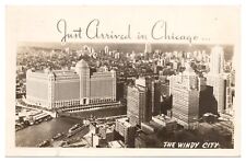 c1940's Just Arrived in Chicago RPPC Postcard The Windy City Illinois IL picture