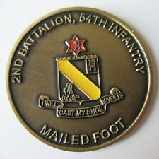 US Army 2nd Battalion, 54th Infantry Mailed Foot WWI WWII Vietnam Follow Me Coin picture