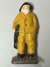 Vintage Painted Cast Iron Fisherman Bookend Doorstop  picture