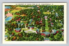 Charlottesville VA-Virginia, Aerial University Of Virginia, Vintage Postcard picture