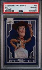 2023 Topps Chrome Disney 100 WOODY PURPLE Refractor PSA 10 /299 GEM TOY STORY picture