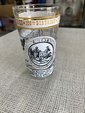 Vintage 1963 West Virginia Centennial 1863-1963 Drinking Glass Screen Printed picture