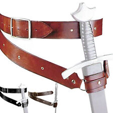 Leather Medieval Sword Frog Belt Hanger Rapier Renaissance Knight Cosplay Hobby picture
