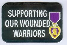 Supporting Our Wounded Warriors Purple Heart Embroidered Biker Patch picture