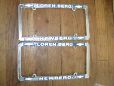 Vintage Loren Berg Chevrolet, Newberg, Oregon Metal License Plate Frames picture