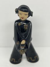 VTG GUC 1955 Kreiss & Co Asian Oriental Japanese Geisha Girl Figurine Blk/Gld picture
