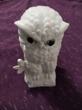 Great Horned Owl White Porcelain Vintage Figurine #4659, 6 Inches Can Add Light picture