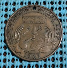 1967 Krewe of Louisiana Bridge Assn. Fall National antique bronze holed doubloon picture