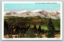 Mount Massive & Elbert Overlooking Leadville VINTAGE Postcard picture