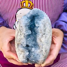 1440G HUGE Natural Blue Celestite Crystal Geode Cave Mineral Specimen 605 picture