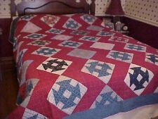 Antique 1880-1910 Scrappy Monkey Wrench Quilt 88229 picture