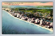 Miami Beach FL-Florida, Aerial Of Gold Coast, Antique, Vintage Souvenir Postcard picture