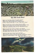 North Carolina c1940's The Old North State poem by Lenora Monteire Martin picture