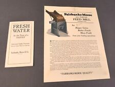 1920s FairBanks Morse Pressurized Water System Brochure Feed Mill Farming 2pc picture